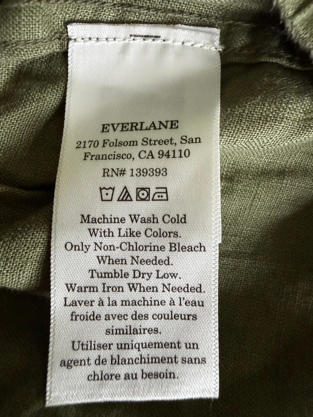Everlane Linen Cargo Pants Kalamata Olive Green Size XL